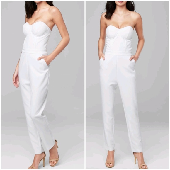 bebe Pants - Strapless bustier jumpsuit